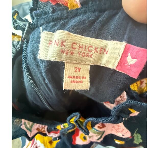 Pink Chicken Girl's Blue Folk Bird Brayden Dress Size 2Y - Picture 5 of 5